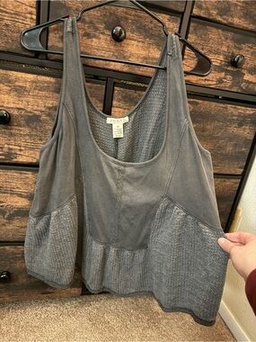 Women’s Boho Festi Grey Flowy Tank Top Plus Size 00 NWOT